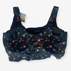 NEW Cheek Boss Colorful Floral stretch comfort lounge no-show Bra XL